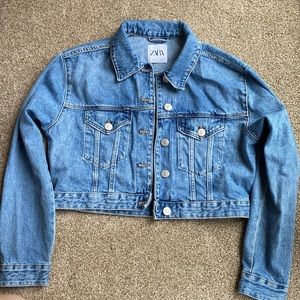 Zara Women’s Cropped Denim/Jean Jacket